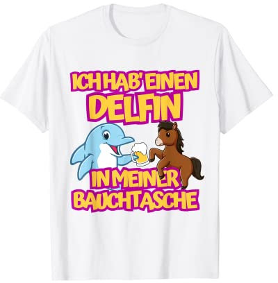 Delfin in meiner Bauchtasche Party Outfit Sommer Mallorca T-Shirt