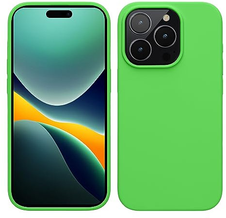 kwmobile Case for iPhone 15 Pro Max Case - Soft TPU Silicone Cover - Lime Green