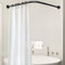 Tringle douche angle reglable, Barre de Rail de Rideau de Douche Incurvée Sans Perçage Extensible Salle de Bain Baignoire Baignoire Coin Tringle à Rideau En Forme de L (Size:70 to 95 cm X 70 to 95 cm,
