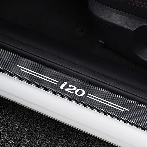 4 Pcs Car Door Sill Protector, for Hyun-dai i20, Anti Scratch Carbon Fiber Car Door Edge Door Entry Guard Stickers Styling Accessories,White