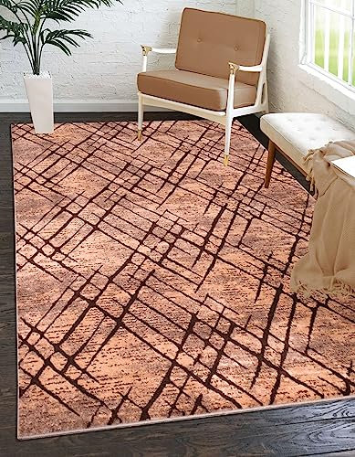 Modern Design Large Area Rugs for Living room Bedroom Non Slip Kitchen Rug Washable Floor Mat Small Door Mats (Brown, 120 x 170 cm)