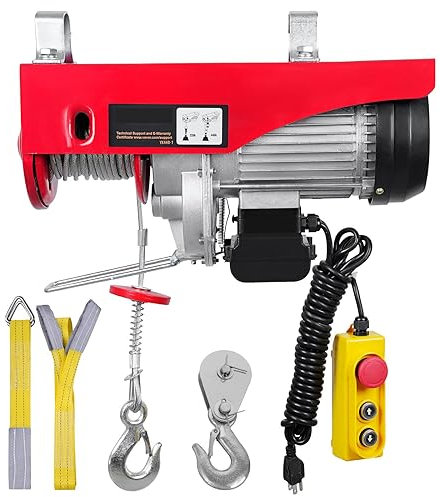 Elektrische Stahlseilwinde mit 440 lbs Hubkapazität, 480-W-Motor – ideal für Garage, Lager, Fabrik