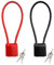 2 Candados de Arco Largos con Llave, Cerraduras Antirrobo para Bicicletas y Armarios, Candados de Cable de Alambre Deformables Ajustables (Negro, Rojo)