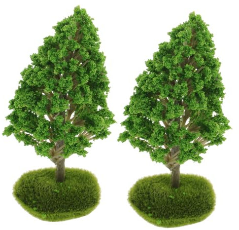 NUOBESTY 2 StüCke Miniatur BäUme Simulierte StraßE Baum Modelle FüR Micro Landschaft Sand Tisch Diorama Dekorationen