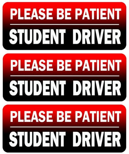 Auffälliger Auto-Magnet für Studentenfahrer, reflektierend, wetterfest, bitte seien Sie geduldig, Student New Driver, 25,4 x 10,2 cm (rot/schwarzer Studentenfahrer, Aufkleber)