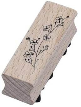 Artoz Stempel – Holzstempel – „Blumenzweig“ – 60 x 20 mm – Motivstempel zum Kartenbasteln für Einladungen, Geburtstag, Grüße