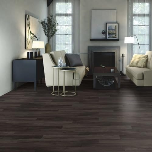 Dark Brown Wood Effect Anti-Slip Vinyl Flooring For LivingRoom, Hallways, Kitchen, 2.8mm Vinyl Sheet, Waterproof Lino Flooring, Linoleum Flooring-1m(3'3) X 2m(6'6)-2m²