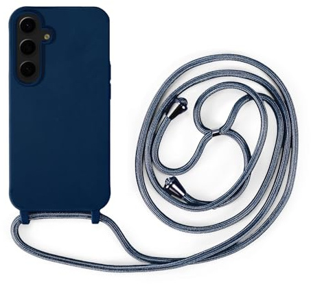 Handykette Kompatibel mit Samsung Galaxy S24 | Necklace Hülle mit Band, Handyhülle zum Umhängen | Case mit Handykordel, Stoßfeste Schutzhülle zum Umhängen Kordel | Blau