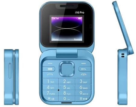 Cuifati 2G-Klapphandy, Dual-Bildschirm, Große Tasten und HD-Kamera, LED-Taschenlampe, UKW-Radio, Musik-Player, Vibration, für Senioren mit Schnellwahl, Blacklist und Magic Voice (Blue)