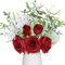 Tifuly Artificial Fake Flowers,Red Roses Artificial Flowers Burgundy Silk Flowers Bouquet for Table Centrepiece Home Office Wedding Decoration