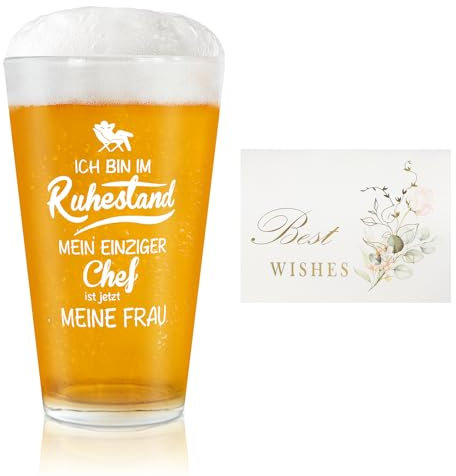 GHVACZS Verres à Bière - Cadeau de Retraite Pour Homme - Chope à Bière 16 oz