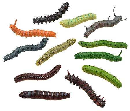 ifundom 24St künstliche Raupe Aprilscherz Spielzeug Tiere Plüsch Raupe gefälschte Wurmraupe Bausatz kinderspielzeug Halloween Spielzeug deko lustig Raupenverzierung Bonsai-Ornament Plastik