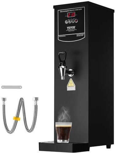 VEVOR kommerzieller Wasserkocher 15 L, elektrischer Heißwasserspender mit Heizrohr aus Edelstahl, 2500 W, schrittweise schnelle Aufheizung, 50 L/Std Heißwasserkessel, für Kaffee, Tee, Restaurant