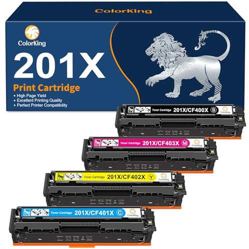 ColorKing 201X Kompatible für HP 201X 201A CF400X CF400A Multipack Toner für HP M277dw Toner Color Laserjet Pro MFP M252n M252dw M277n M274n M277c6 CF401X CF402X CF403X(Schwarz Cyan Gelb Magenta)