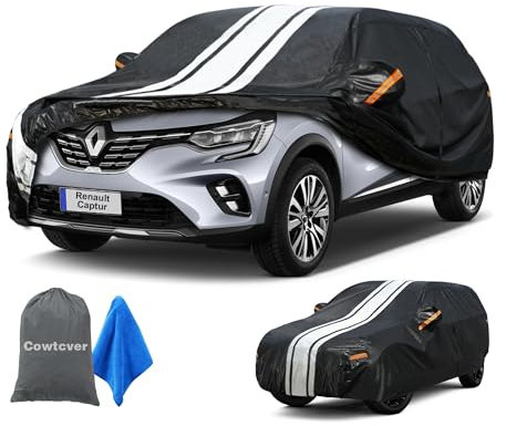 Autoabdeckung Wasserdicht Atmungsaktiv Passend für 2013-2025 Renault Captur, Vollgarage Autoplane für Sonne Regen Staub Schutz, Auto Abdeckplane Abdeckung.