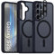COPIKE Cover Magnetica per Samsung Galaxy S25 con 2 Pezzi Vetro Temperato e 2 Lente Fotocamera Protezione, Custodia Sottile Antiurto Posteriore Glassata Traslucida Anti-Impronte, Opaca Nero