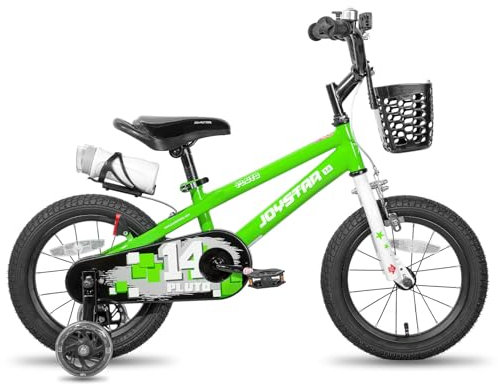 JOYSTAR Pluto Kids Bike 16 Zoll Kinderfahrrad für Jungen Mädchen im Alter von 4-7 Jahren, Kinderfahrräder mit Stützrädern, Grün