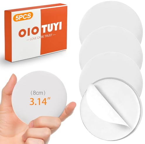 OioTuyi 5 PCS Door Handle Stopper, White Rubber Wall Protector, Self-Adhesive Door Stoppers, Door Handle Bumper Pads, Also Suitable for refrigerators, cabinets
