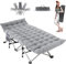 Newfulam Feldbett Klappbar, XL Faltbar Gästebett bis 362KG Campingbett mit Matratze, Seitentasche, Tragetaschen, Tragbares Klappbett für Camping, Outdoor, Büro, Garten, Home Nap (1, Grau)