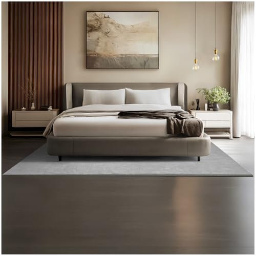 tectake® Flauschiger Kurzflor Teppich, waschbar, für Wohnzimmer, Badezimmerteppich, Küchenteppich, Teppich Flur, Home Deko, rutschfest, allergikerfreundlich, grau, 160 x 230 cm