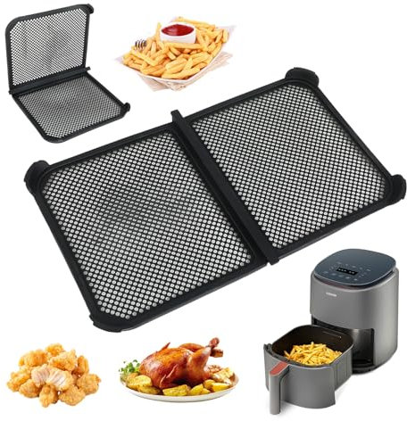 Atliberswo Paraspruzzi per Ninja AF500EU/Flexdrawer 10,4 l, protezione in silicone (An divisorio personalizzabile), riutilizzabile, pieghevole e robusto, accessorio per friggitrice ad aria
