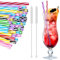 60 PCS Plastic Straws, Reusable Plastic Straws,Drinking Straws with Cleaning Brush, Dishwasher Safe, Drinking Straws for Smoothies, Juice, Cocktail, Hot Drink