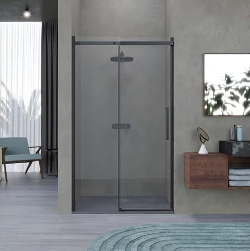 Box doccia 160 cm porta scorrevole SENZA TELAIO H200 cm cristallo 8mm MILLY profilo nero opaco
