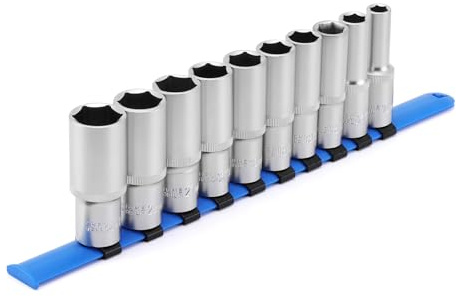 Mayouko 10 Pcs 1/2 Drive Deep Impact Socket Set, 6-Point,10-24mm,CR-V