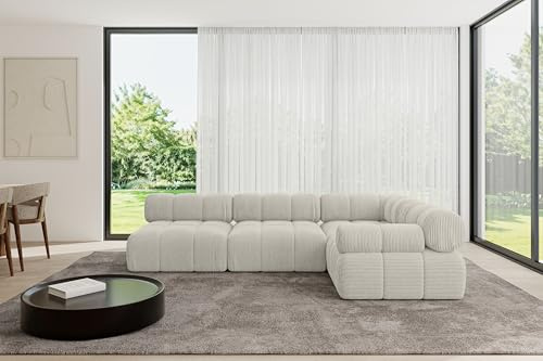 ALTDECOR Modulares Sofa Ecksofa in L-Form Corner modular Sofa Eckcouch Couch Wohnlandschaft Cauchsofa Polstersofa Mende-L2-285x190x70 cm Hellgrau