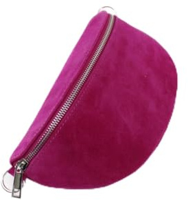 Ladies Girls Fashion Suede Effect Leather Bum/Waist Bag, Women's Sling Bag (Fuchsia)