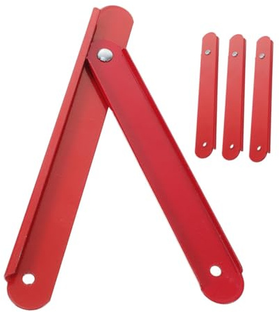 Kisangel 4pcs Replacement Ladder Hinges Aluminum Alloy Step Ladder Hinge Bracket Kit Folding Support for Engineering and Wooden with Distance and Red Coating