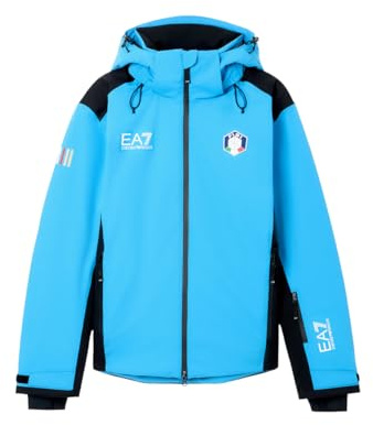 Emporio Armani EA7 Skijacke Kollektion Fisi aus technischem Gewebe PROTECTUM7 und Polsterung aus Stratum7, Ibiza Blue Fisi, M