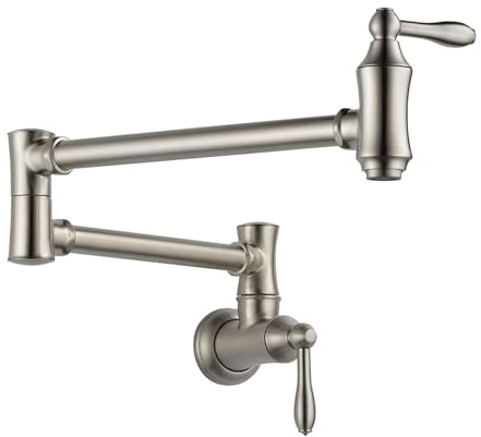Robinet de cuisine mural en laiton pliable et rétractable au design contemporain Conception sans fuite(Silver)