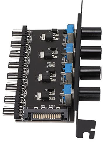 FILFEEL Innovative 8 Channel PC Fan Hub with 4 Knob Speed Controller for Efficient Cooling System and Space-Saving Design