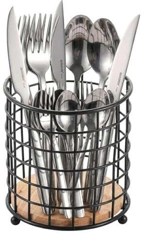 BERGNER SOFIA - Juego de Cubiertos de 60 Piezas - Cubertería Completa para 12 Personas - Fabricado en Acero Inoxidable - Fácil de Lavar y Almacenar + REGALO cesta cubertería