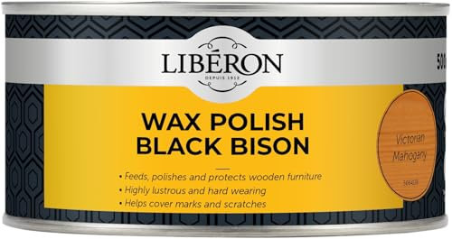 Libéron Wax Polish Black Bison Paste Victorian Mahogany 500ml
