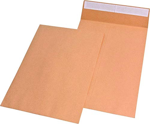 Faltentaschen C4 ohne Fenster, Natron-Kraft braun, 229x324mm, Falte 40mm, HK, PG = 100 Stück