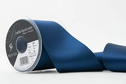 Berisfords Doppelseitiges Satinband, 70 mm x 20 m, Marineblau