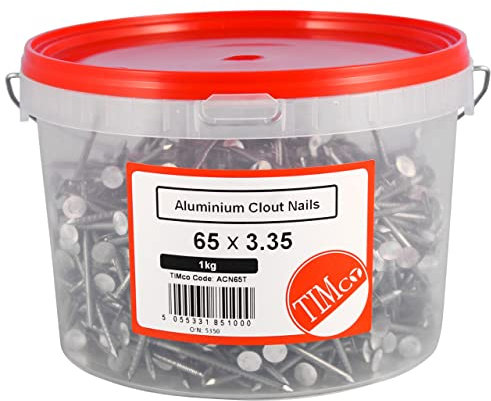 TIMco ALUMINIUM CLOUT NAILS (1kg TUB) 50 x 3.35