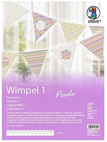 Ursus 57450008 - Wimpel 1 Piccolo, Fotokarton zum Selbstgestalten, Länge 2,3 m, bunt