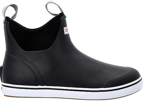 XTRATUF Men's Ankle Deck Boot, Black, Size 11(M)