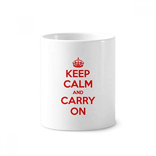 Citazione Keep Calm and Carry On Red ceramica spazzolino portapenne tazza tazza bianca 350 ml Gift