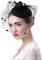 YJZQ Femme Bibi avec Voilette Chapeau Boule Mini Béret Chapeau Melon élégant Voile de Cérémonie Déguisment Soirée Chapeau serré tête Vintage à Pois Voile Mariage en Filet de Boucle