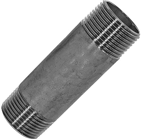 MegaHaustechnik Rohr Lang Doppel Nippel aus V4A Edelstahl 2 Zoll Außengewinde AG x AG Gesamtlänge 500mm Gewinde Fitting Trinkwasser Verschraubung Verbindung Verlängerung Stück VA INOX