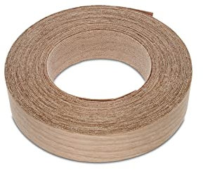 WoodPress® 22 mm Merisier Véritable Bande de Chant en Placage Préencollé – Rouleau de 7,5 m – Application à Repasser facile à faire soi-même, couvre le bord d'un panneau MDF standard
