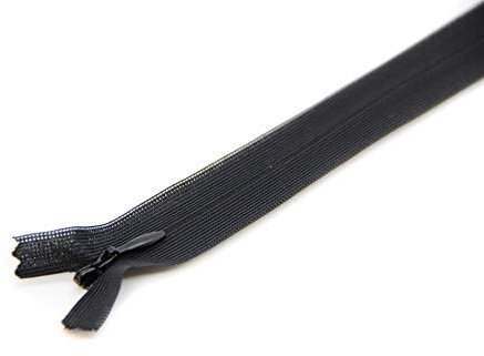 NTS Nähtechnik 1 Reißverschluss aus Kunststoff, nahtverdeckt, 3mm Spirale, Nicht teilbar (schwarz, 25cm)
