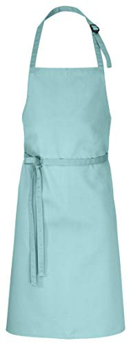 DESERMO 10er Set Premium Latzschürze 100x80cm (LXB) - Verstellbare Küchenschürze für Frau & Mann – Kochschürze aus Baumwollmischung - Schürze mit großer Farbauswahl - 220g/m²(Himmelblau)