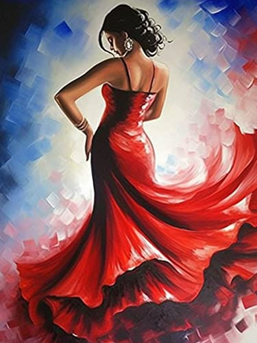 Bimkole DIY 5D Diamond Painting Zubehör Schönheitsrock， Kunstmalerei Frau Diamant Malerei Kit Voll Runde Bohrer Malen nach Zahlen Malerei Stickerei Kreuzstich Diamond Dekoration, (30x40 cm)