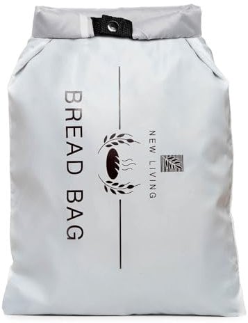 New Living Plastic Freezer Bread Bag | Food Storage Bag | Lined Plastic | Bread Bag BPA Free Recycled Polyester | Keeps Bread Longer | 40x27 cm