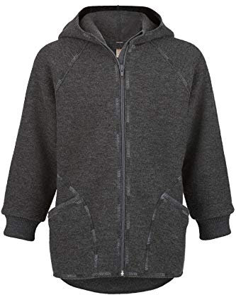 Engel Natur, Baby Walkjacke mit Reißverschluss, 100% Schurwolle (kbT) (Lavagrau Melange, 98-104)